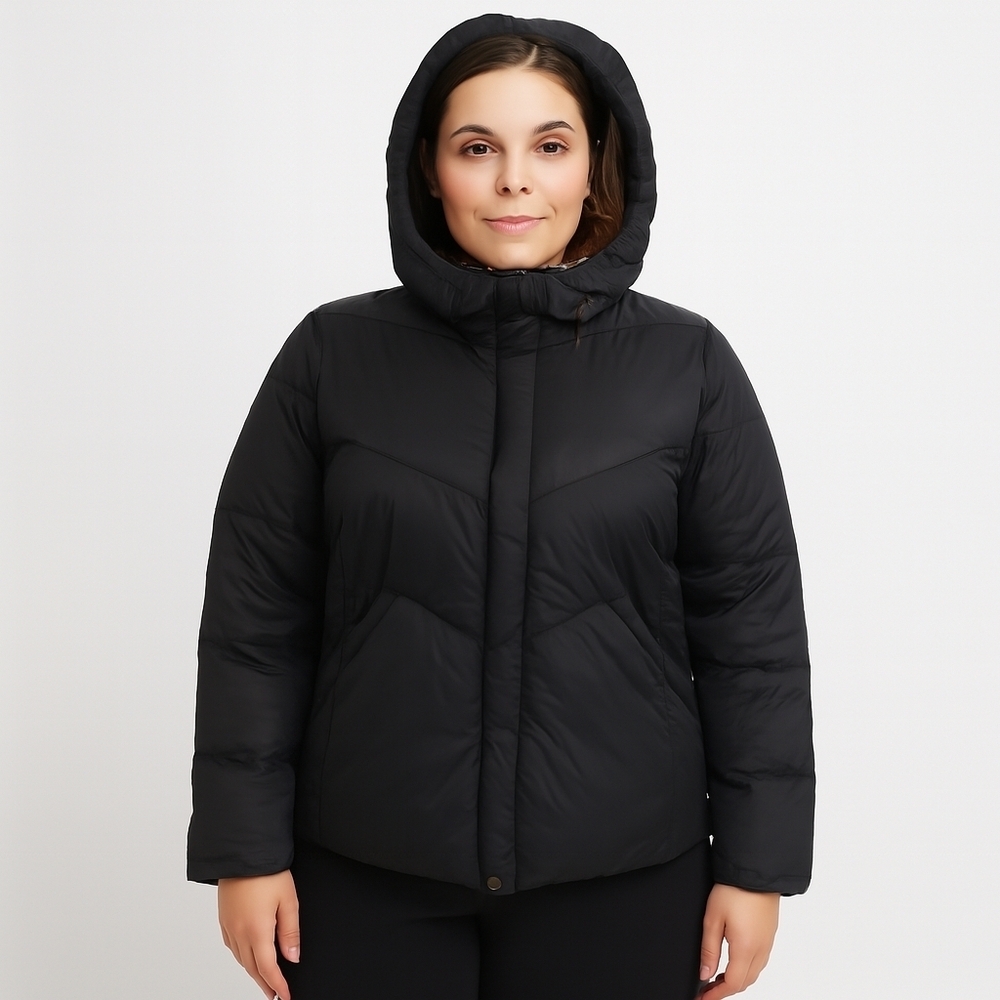 Madewell Black Puffer Jacket with Hood and Quilted Design - Women's CN